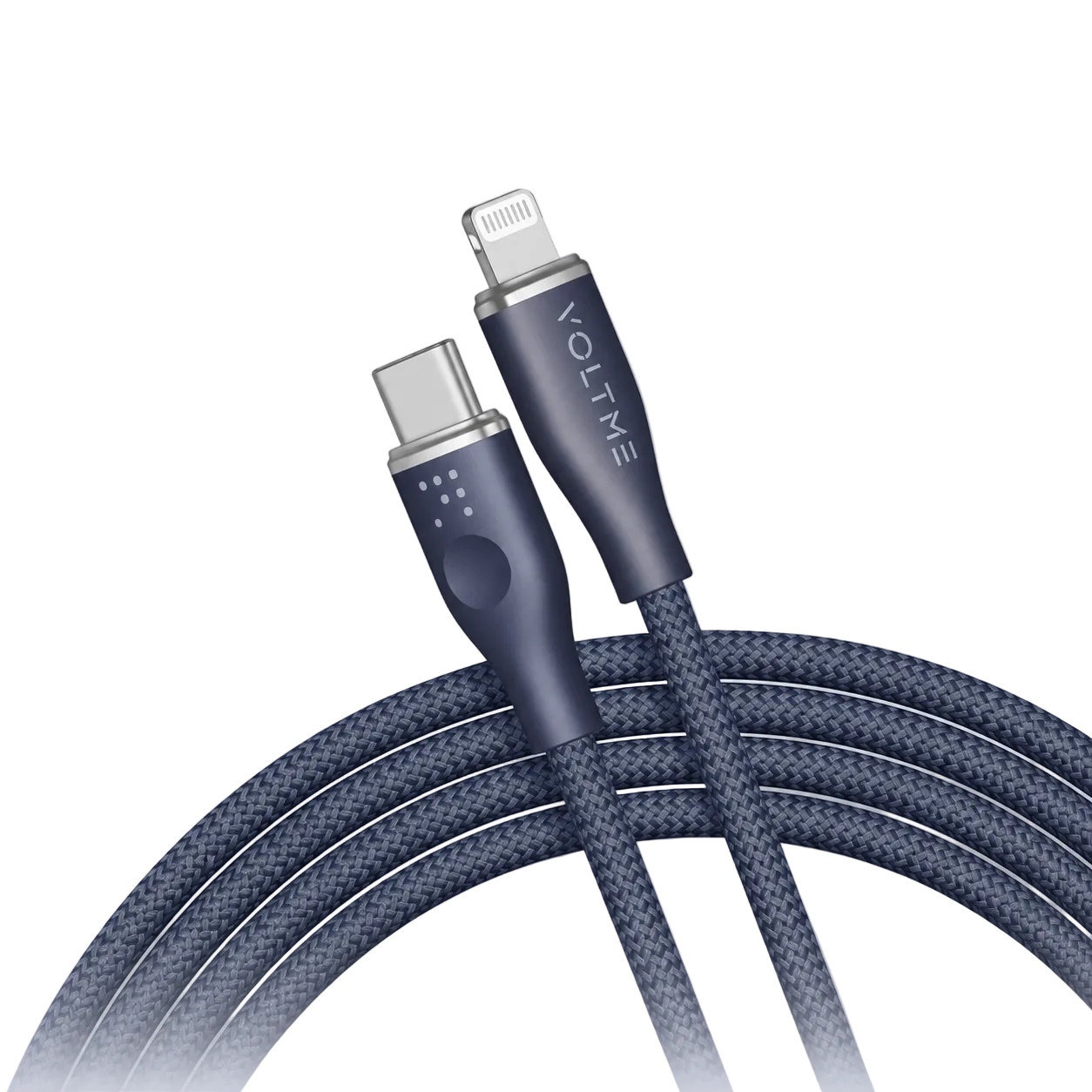 Voltme Powerlink Rugg Double Nylon Cable Type C to Lightning 3A / 2.0M Zinc-Alloy Connector Blue