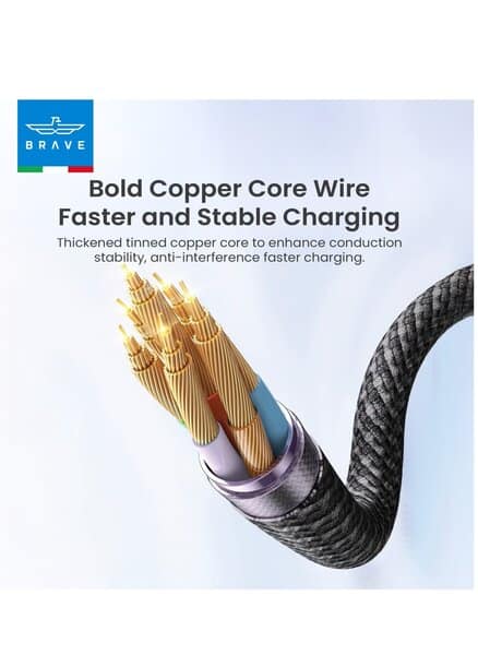 Brave Braided Data Cable USB C to Lightning -1m product photo