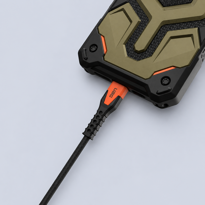UAG USBC-USBC 1.5m Rugged Kevlar Cable Black / Orange