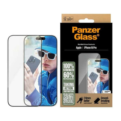 PanzerGlass® iPhone 16 Pro Screen Protector Ultra-Wide Fit product photo
