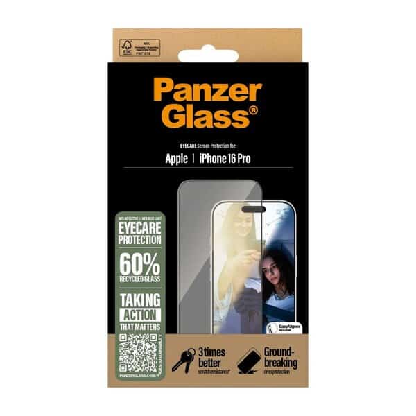 PanzerGlass EyeCare Screen Protector iPhone 16 Pro Ultra-Wide Fit product image