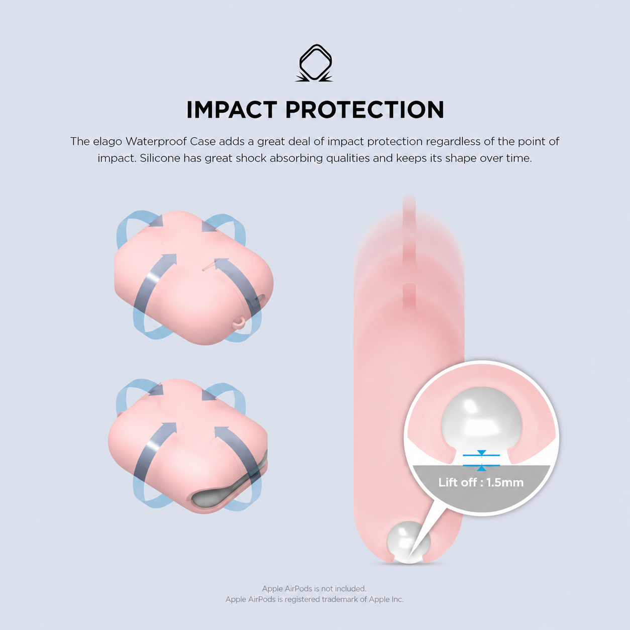 Elago Airpods Waterproof Case - Lovely Pink