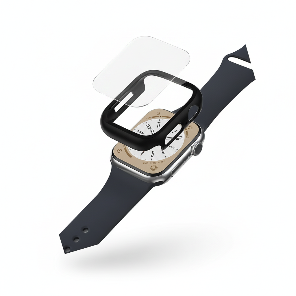 AmazingThing Apple Watch Series 8 Marsix Bumper W/ Glass 45mm Black