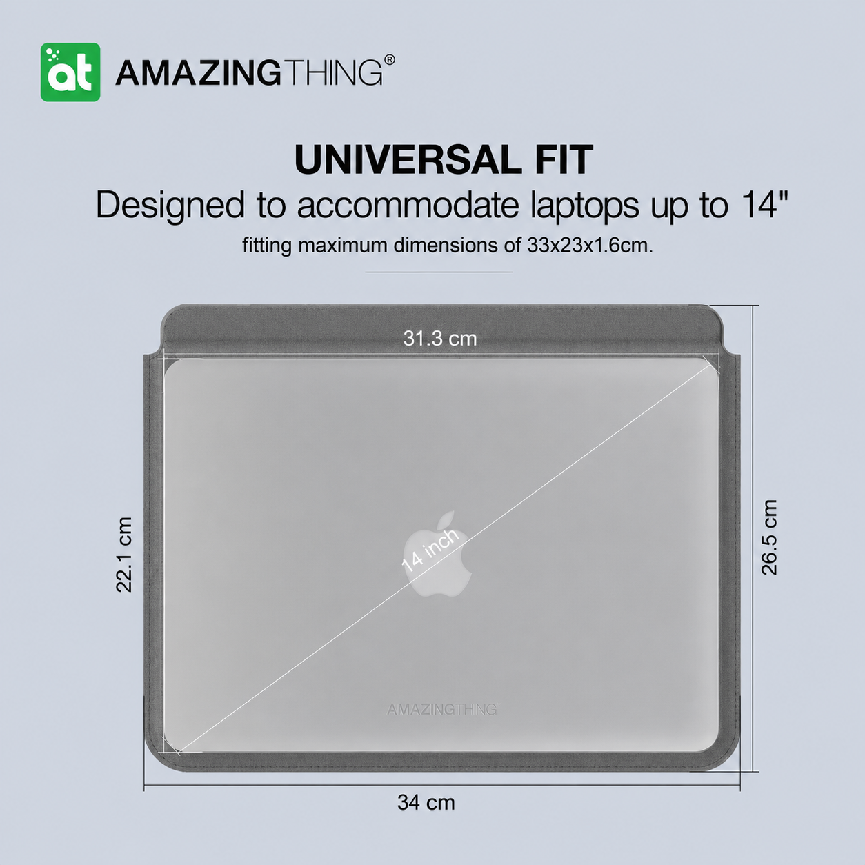 AmazingThing  Matte PRO MAG Sleeve with Stand Case Cover for Macbook PRO 14/13 inch and Macbook Air 13.6/13 inch - Gray