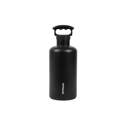 FiftyFifty 64oz Tank Growler 3 Finger Grip Cap Black
