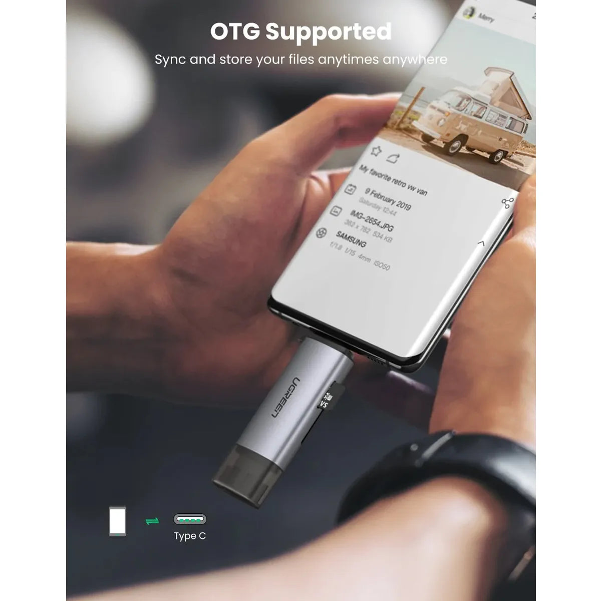 UGreen 2 in 1 USB-C USB A Card Reader additional product image