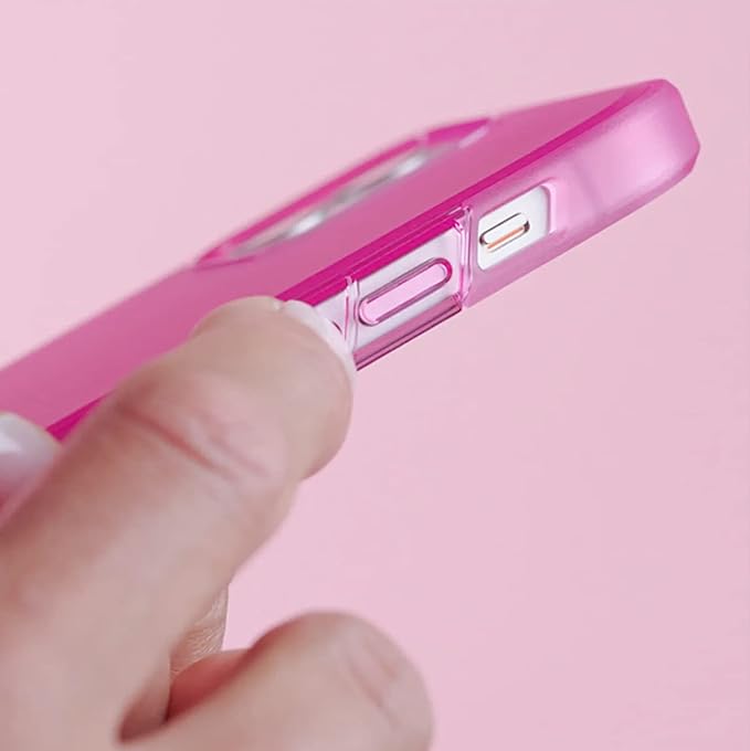 BodyGuardz iPhone 13 Pro Max Solitude Case - Neon Pink in-use view