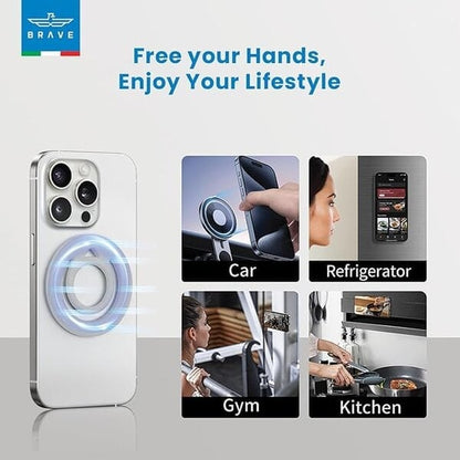 Brave Grip Magnetic Ring Finger Holder Light Grey product photo