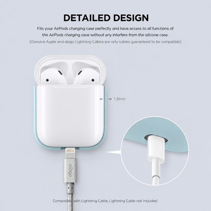 Elago AirPods 1&2 Duo Case Color: Body-Pastel Blue / Top-Pink, White