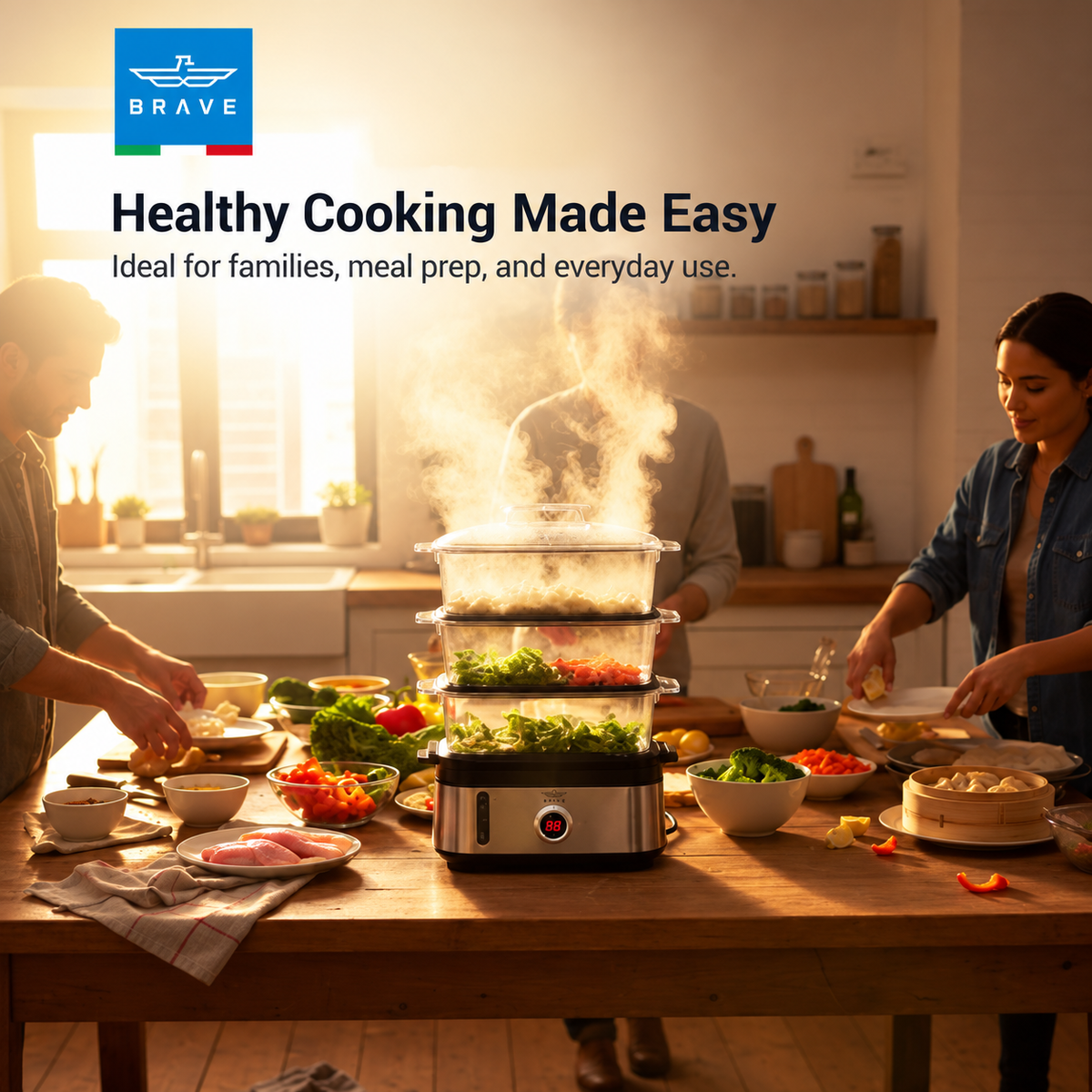 Brave Smartcook 9L 3-Tier Electric Food Steamer 950W | Baby Food  with Auto Shut-Off (BSC-01)