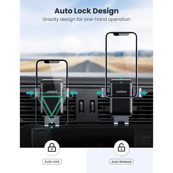 Ugreen car mobile phone holder that attaches to the air vent product photo