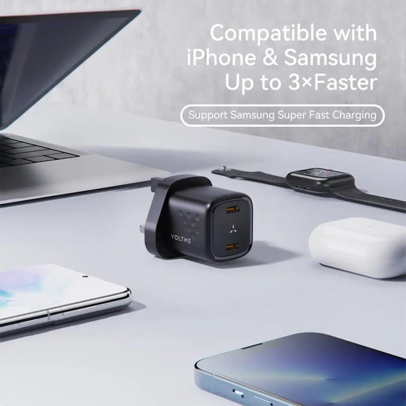 Voltme Revo 30 Duo Gan Tech Wall Charger - Black additional product image