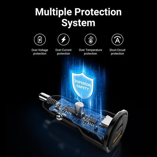 Voltme Cazo 48W 1C+1A Car Charge Black additional product image