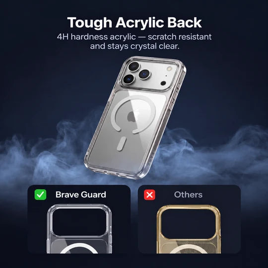 Brave Guard IPhone 18 Pro Max Dark Protective Case With MagSafe  - Clear