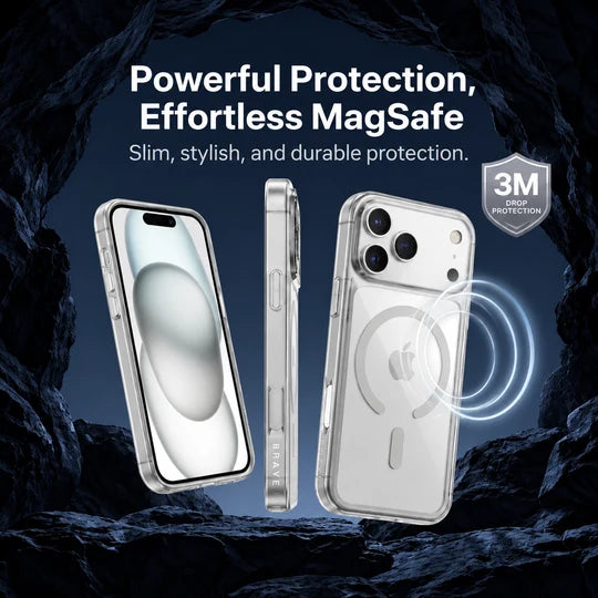 Brave Guard IPhone 18 Pro Max Dark Protective Case With MagSafe  - Clear