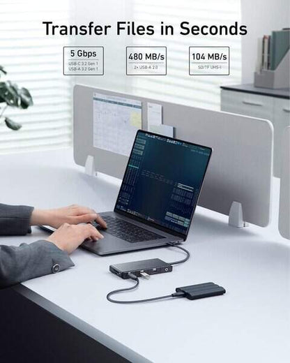 Anker USB C Hub 552 USB-C Hub 9-in-1 4K HDMI with 100W Power Delivery