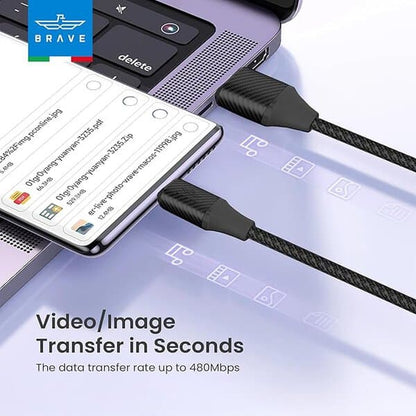 Brave 2 in 1 6A Fast Charging Data Cable product photo