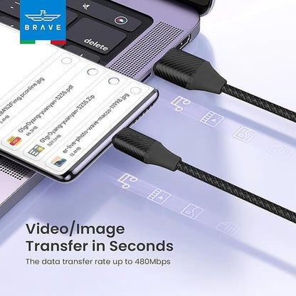 Brave USB to C Fast Charging Data Cable product image