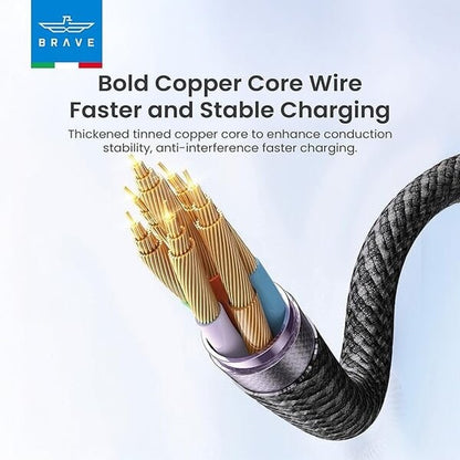 Brave 2 in 1 6A Fast Charging Data Cable product image