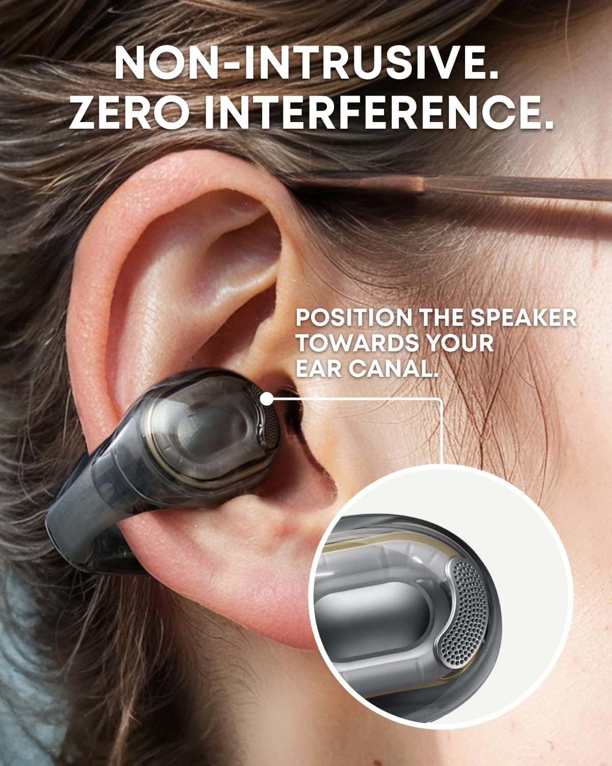 Soundcore C40i by Anker Open-Ear Earbuds Clip-On Headphones Flexible Joint Design Button