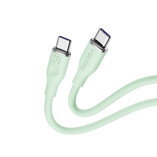 Voltme Powerlink Moss Liquid Silicon Cable Type C to Type C 5A / 1M (100W) Emarker Green
