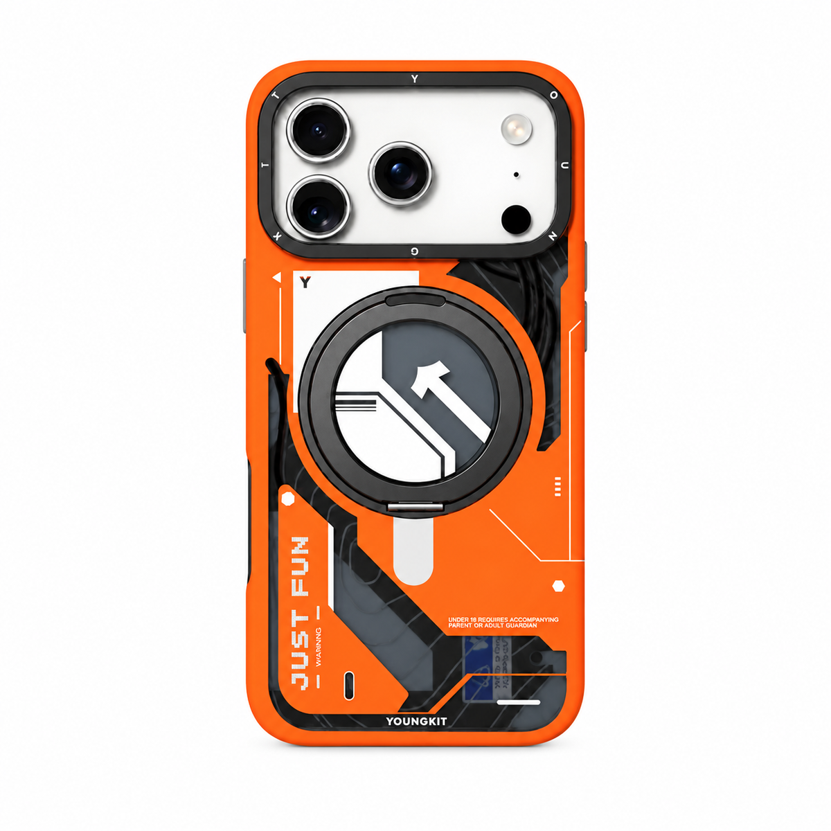 Youngkit Cyberpunk 360° Spin Magnetic Stand for iPhone 18 Pro / 17 Pro Case
