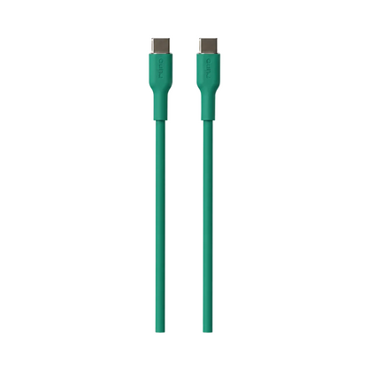 Puro Pwer and Data Sync Soft Cable From USB-C To USB-C 1,5M(Green)