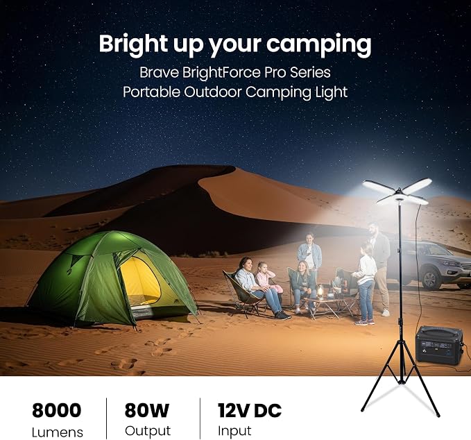 BRAVE BrightForce Pro 80W Portable Camping Light