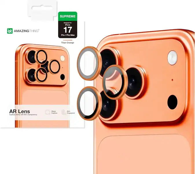 AmazingThing iPhone 17 PRO 6 3 17 PRO MAX 6 9 AR 3 LENS GLASS- Titan Orange product photo