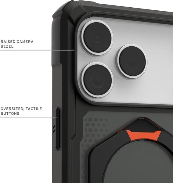 UAG Plasma XTE Magsafe Case for iPhone 17 Pro Max Black Pop Orange