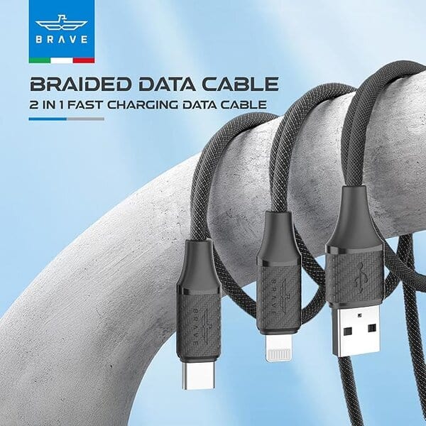 Brave 2 in 1 6A Fast Charging Data Cable additional product image