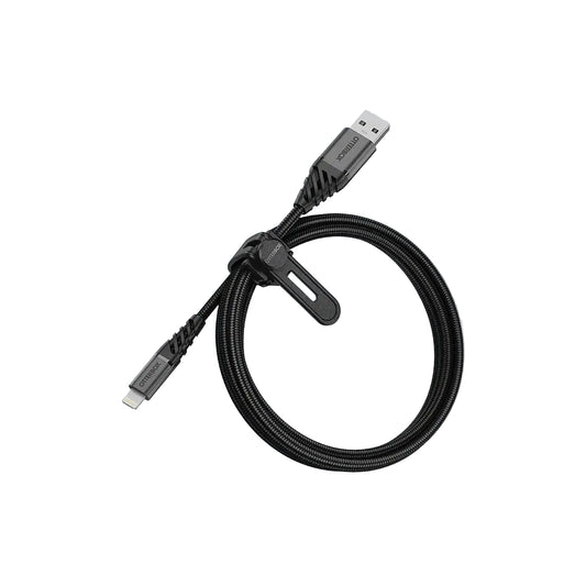 OtterBox Reinforced Braided USB-A to Lightning Cable 2M- Black