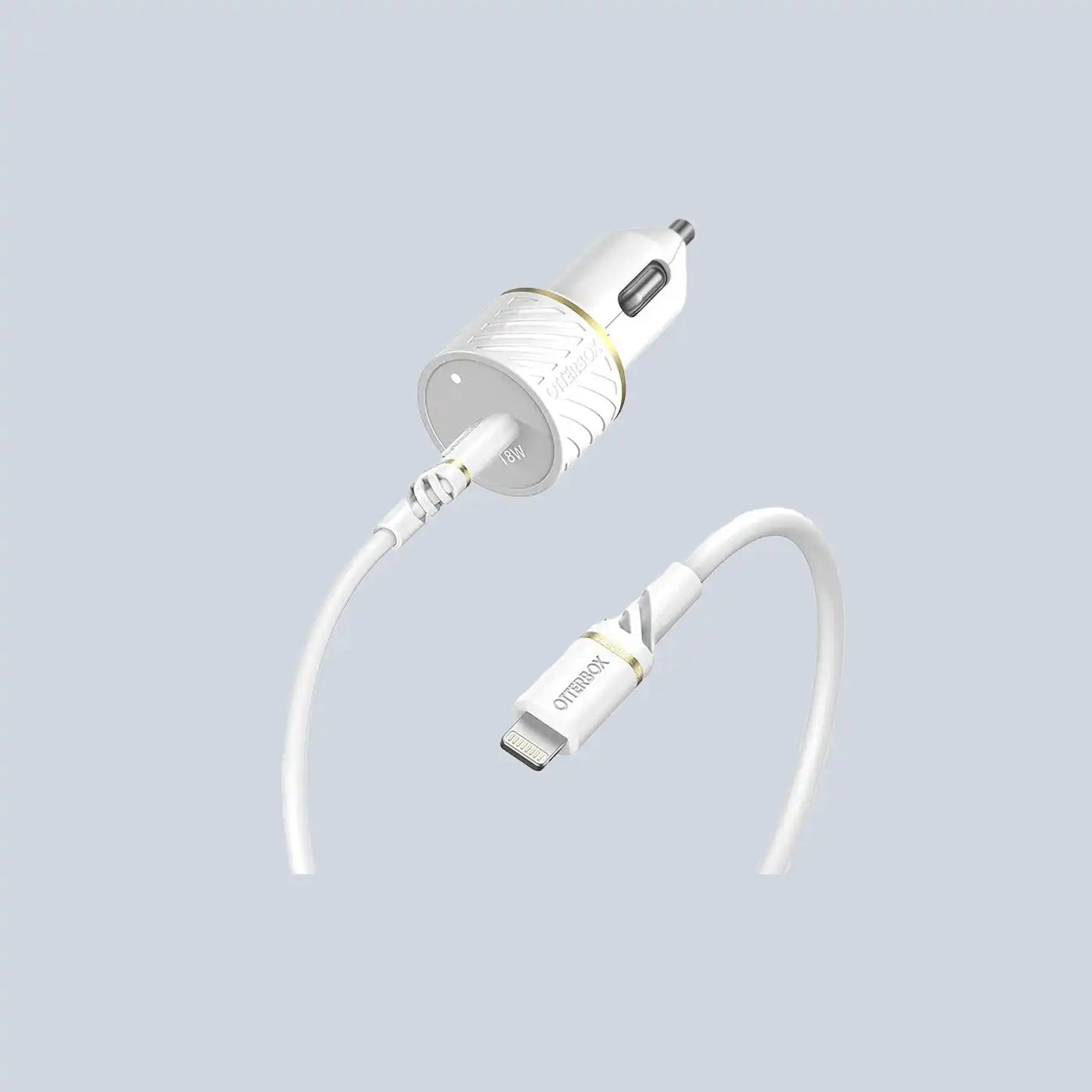 OtterBox USB-C PD Car Charger 18W and Reinforced USB-C to Lightning Cable product photo