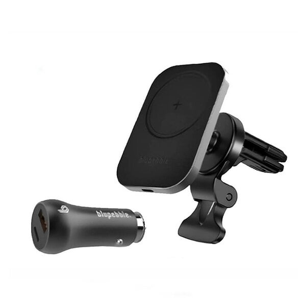 Blupebble NaviMag 3 in 1 Combo Wireless Charger 15W MagSafe Car Charging Mount +