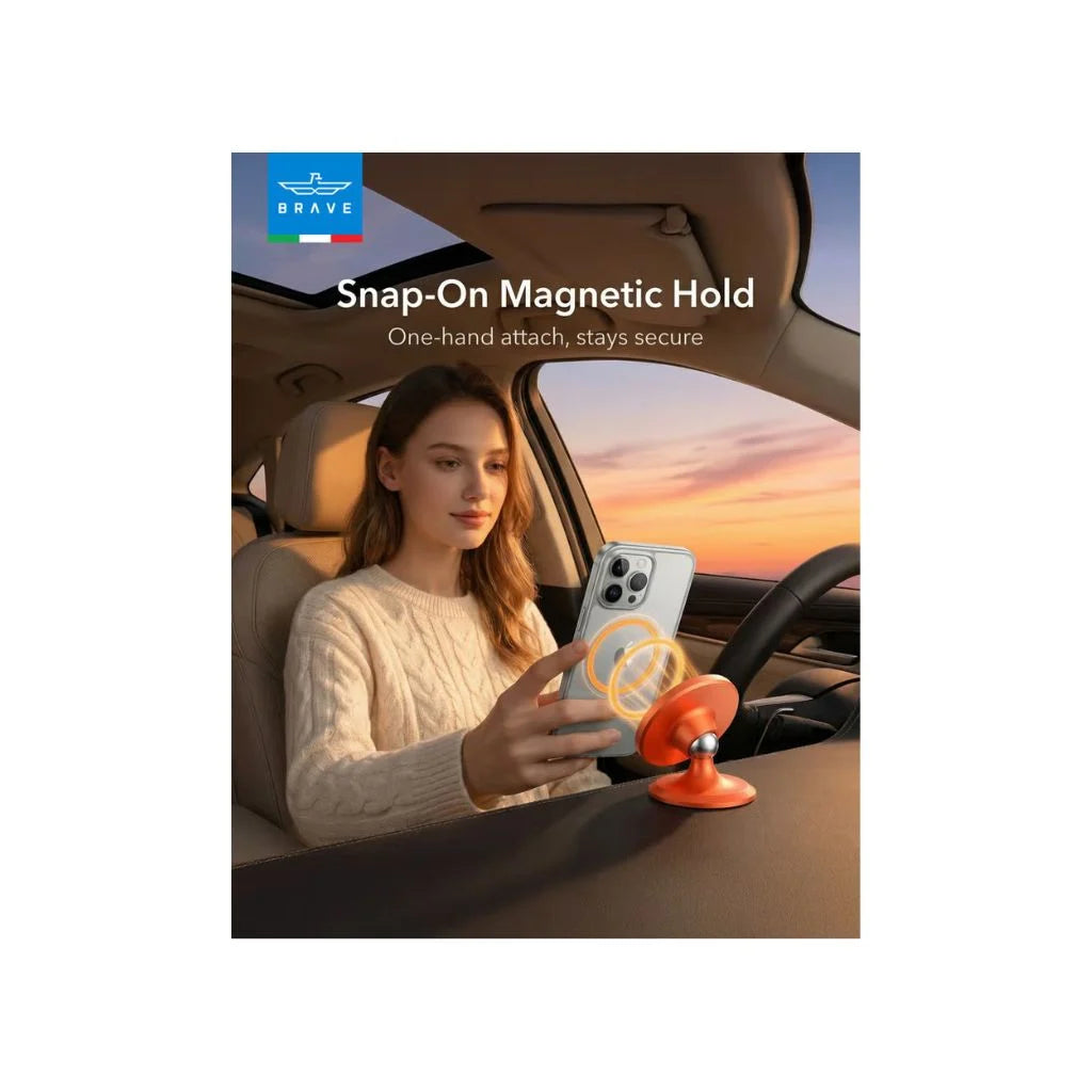 Brave Magsafe Car Mount Adjustable 360 Rotation BHL-59O - Orange