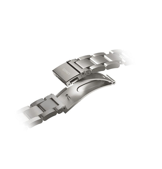 Uniq OSTA Apple Watch 49 45 44 42MM Steel Strap Titanium Silver
