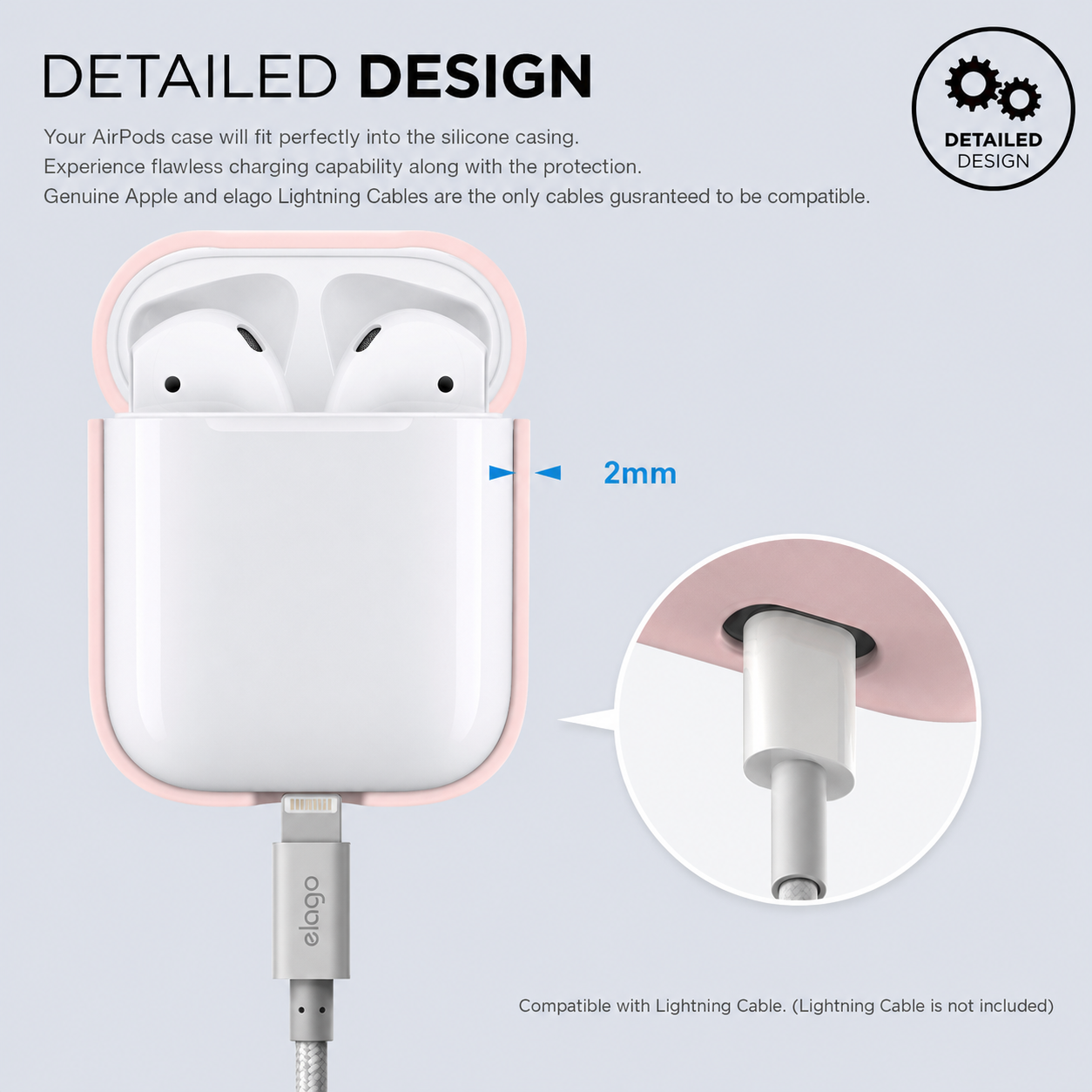 Elago Airpod Protective Silicon Case Pink
