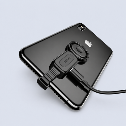 USAMS US-SJ275 Lightning to 3 5mm Ring Holder Adapter - Black side view