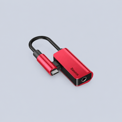 Baseus Audio Adapter USB-C to USB-C Jack 3 5mm L45 - Red charger product image