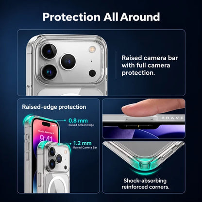 Brave Guard IPhone 18 Pro Max Dark Protective Case With MagSafe  - Clear