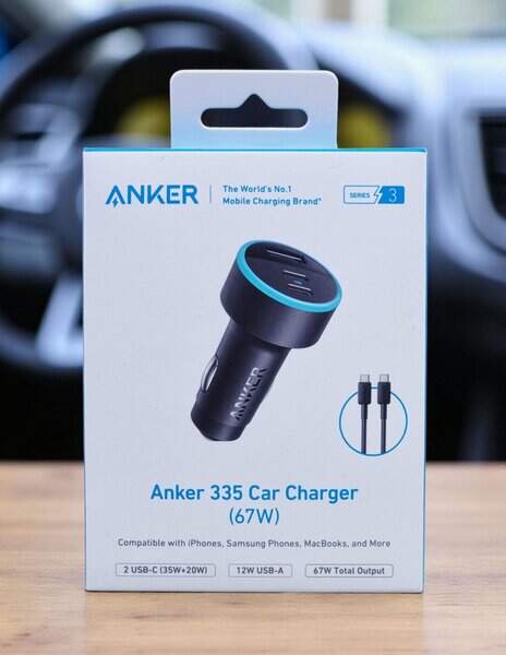 Anker 335 Car Charger 67W Bundle Black product photo