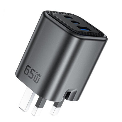 Acefast Charge Wall Charger A122 PD65W GaN 2xUSB-C+1xUSB-A UK product photo