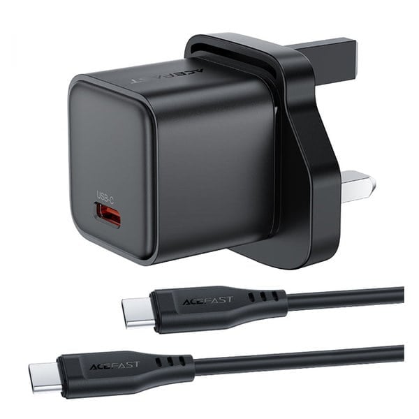 Acefast Fast Charge Wall Charger A124 PD30W GaN 1xUSB-C UK- with cable product photo