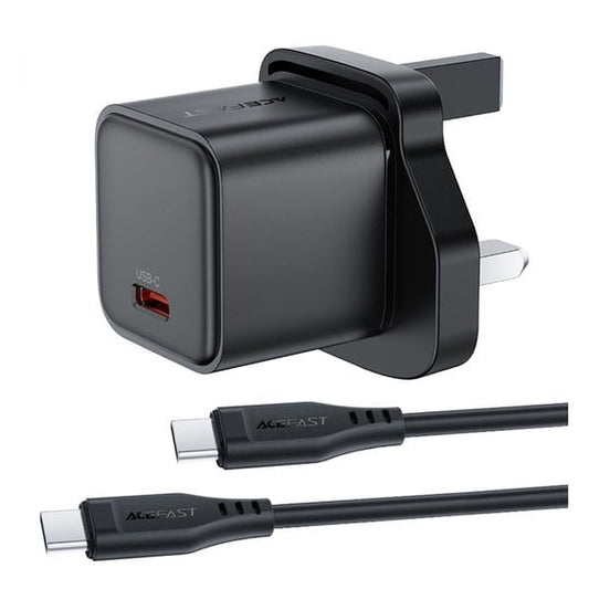 Acefast Fast Charge Wall Charger A124 PD30W GaN 1xUSB-C UK- with cable product photo
