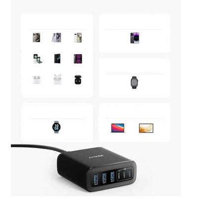 Anker Charger 112W 6 Ports GaN Black product photo