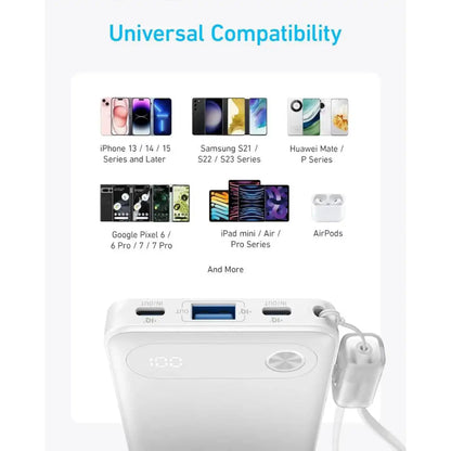 Anker Power Bank 10000mAh 22 5W Fast Charging White additional product image