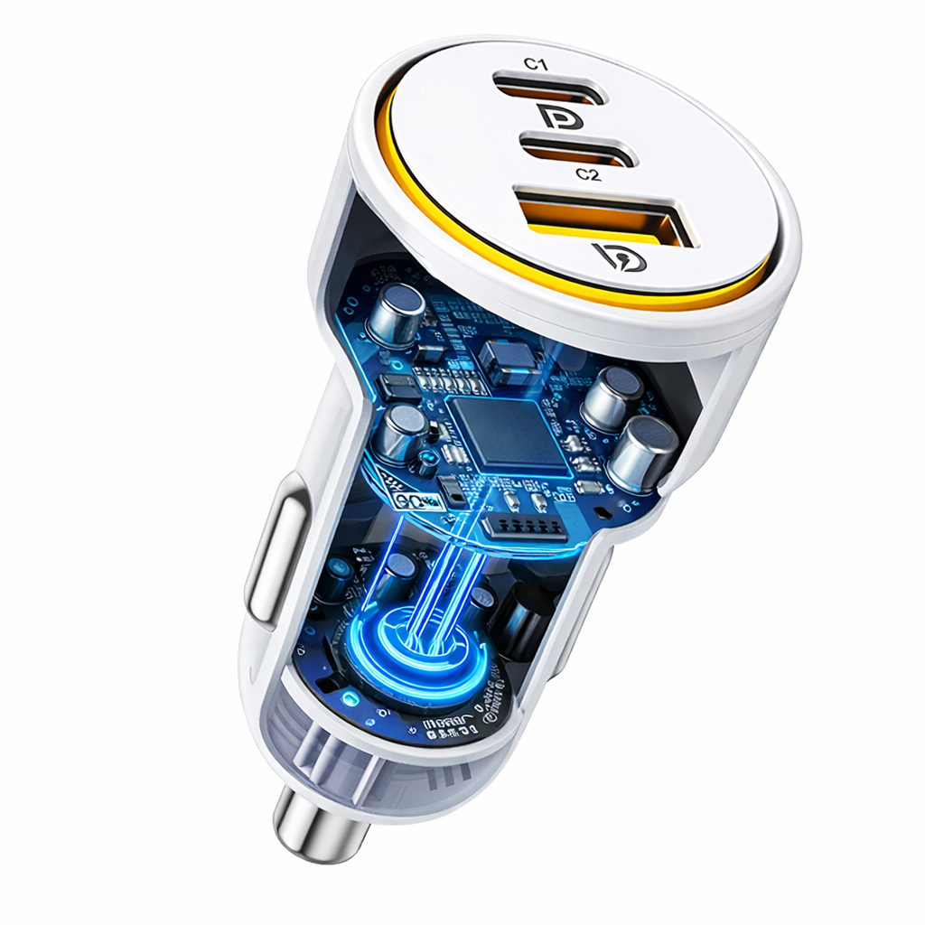 Voltme Cazo 65 CCA 65W 3 Ports Car Charger White additional product image