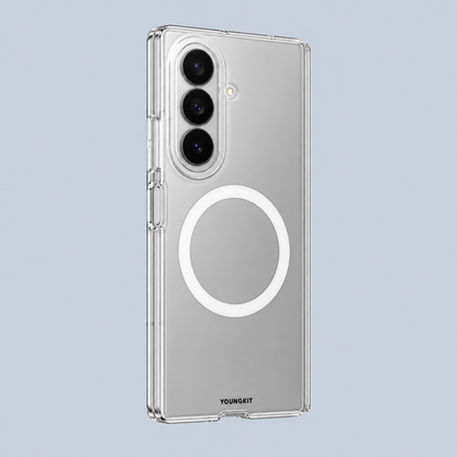 Youngkit  Samsung Galaxy Z Fold8 Ultra / Z Fold7 5G Magnetic Case PC Phone Cover with Hinge / Front Frame - Clear
