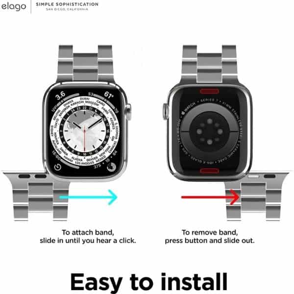 Elago Metal Band for Apple Watch 42 44 45mm Silver product photo