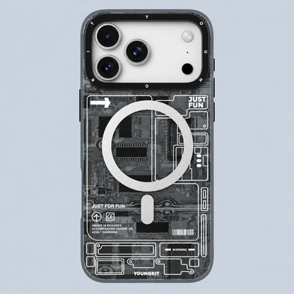 Youngkit iPhone 18 Pro Max /17 Pro Max Futuristic Burgundy Circuit Board